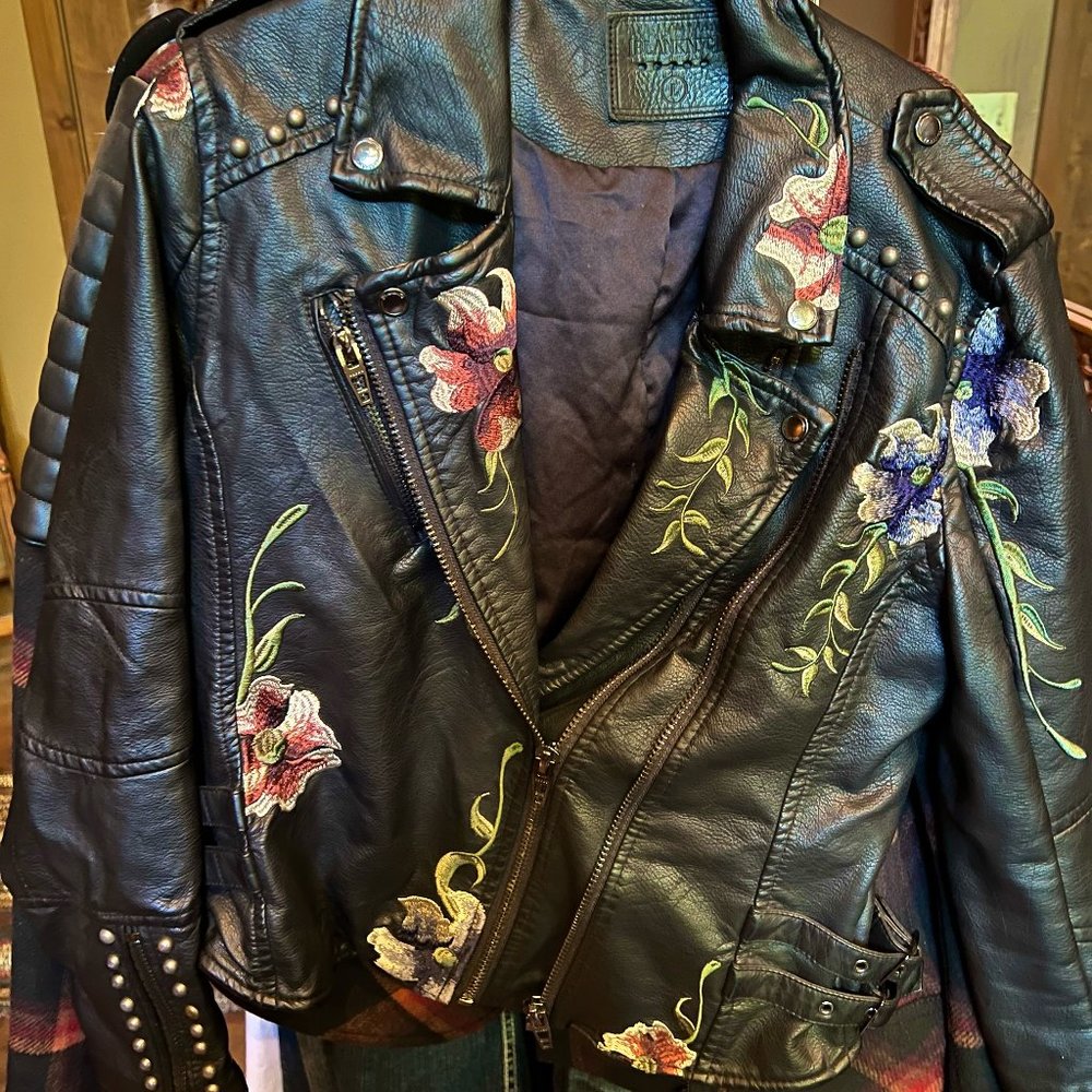 Embroidered Biker Jacket